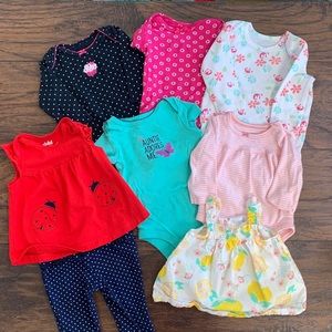 0-3 month baby girl onesie body suit bundle